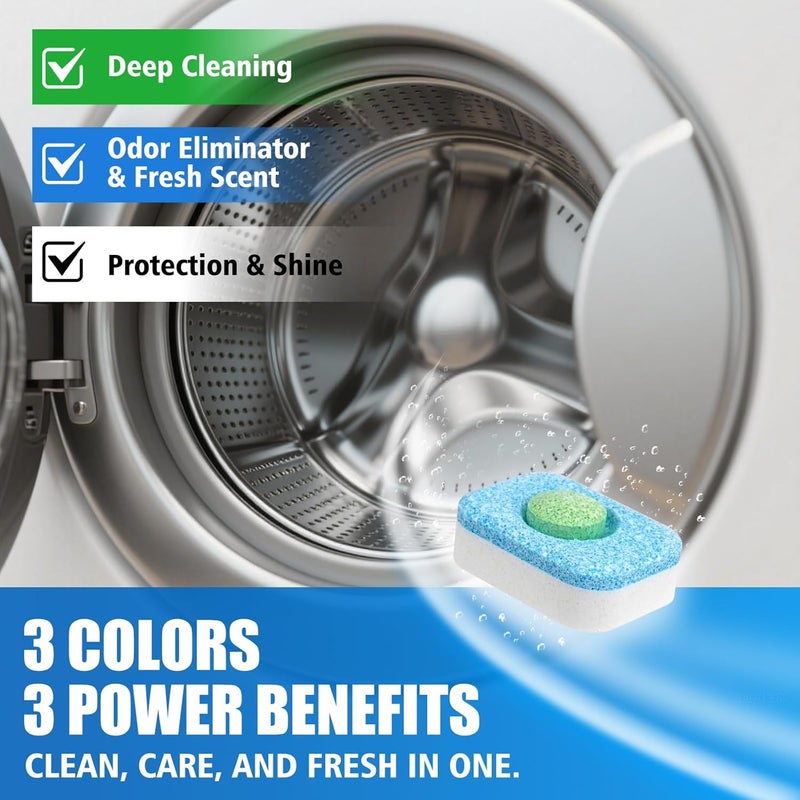Bellaluce Washing Machine Cleaner Tablets - Washer Machine Cleaner Tablets for HE Front Loader & Top Load Washer, Deep Cleaning & Remove Odor, Eco-friendly Deodorizer for Septic Safe (32 Pack) - Image 2